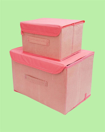 Foldable Woven Storage Box Organizer (1 Big Box & 1 Small Box)